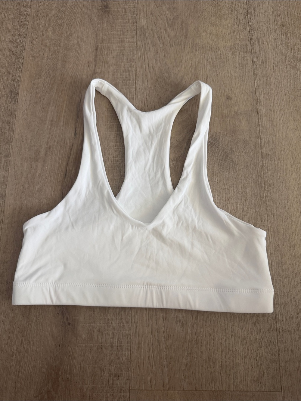 Nuudii System Perfect Cropped Racerback in Cloud (White) size small